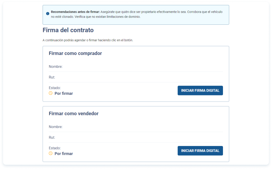Firma del contrato de compraventa